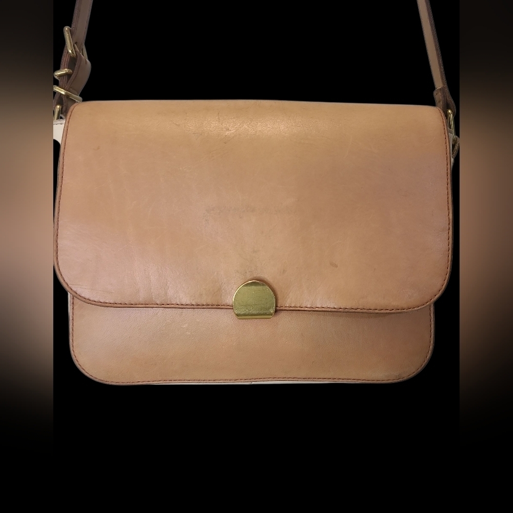 Madewell Abroad Classic Tan And Cream Thick Leather Shoulder/ Crossbody Bag - Picture 3 of 10